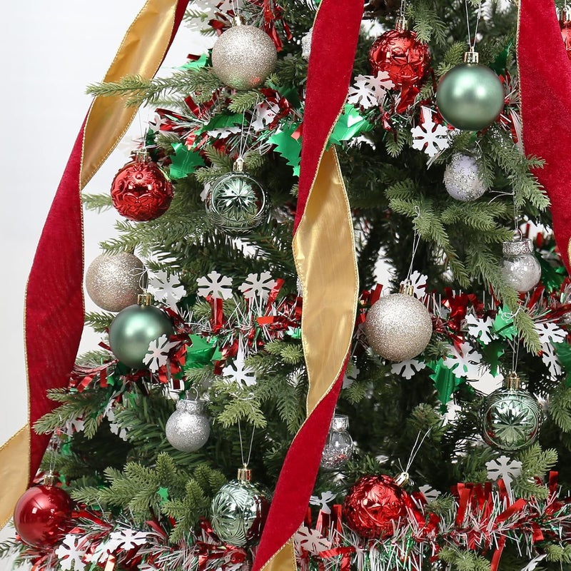 RoseCraft 30PCS Christmas Ball Ornaments, 2.36" Red/Green/Gold Shatterproof Ornament Set for Christmas Tree Hanging Decorations, for Home Holiday Xmas Party Decor. - Image 3